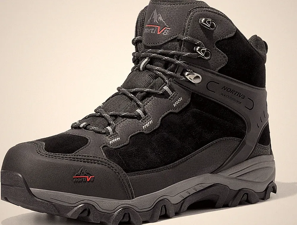 Men'S Waterproof Hiking Boots Outdoor Mid Trekking Lightweight Mountaineering Sh